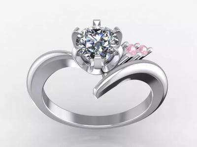 Engagement Ring  STL File Format ready For 3D Printing - CC64