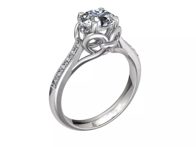 Engagement Ring  STL File Format ready For 3D Printing - CC69