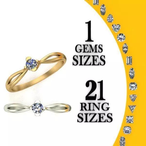 Engagement ring four strips