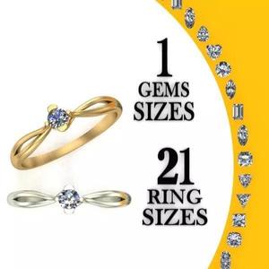 Engagement ring four strips