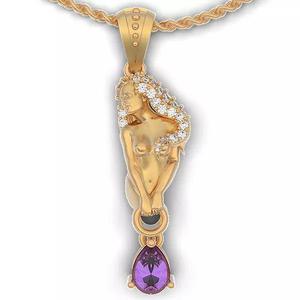 angel pear pendant Silver Gold  Print Silver Gold  Print