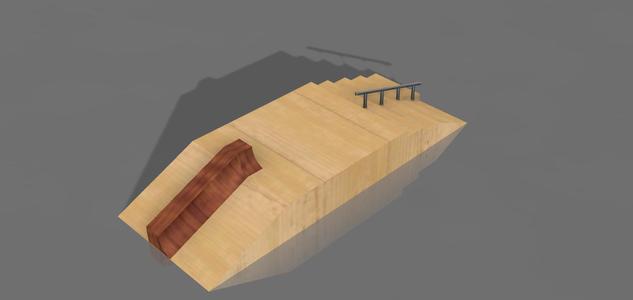 Fingerboard Stair Set with Rail and Hubba