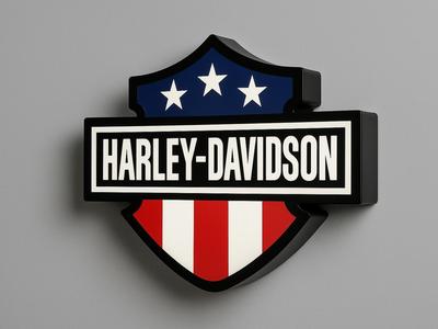 Harley Davidson Patriotic LED Lightbox Sign