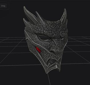 Dragon Mask, Dragon Oni Mask, Dragon Style Ninja Mask