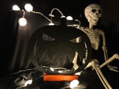 Evil Halloween Pumpkin with Holder 