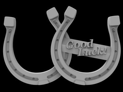 3D Model STL File for CNC Router/Laser & 3D Printer Luck Horseshoes