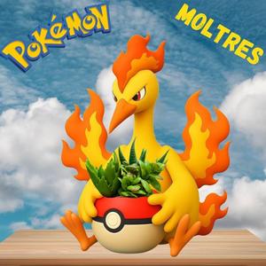 Moltres Flowerpot - Legendary Fire Pokémon | Decorative and Functional 3D Fanart