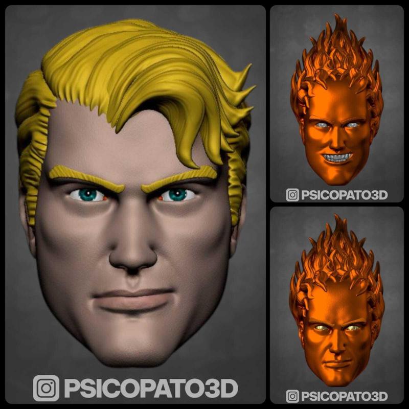 Johnny Storm/ Human Torch Heads for Marvel Legends