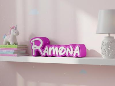 name tag lettering Ramona