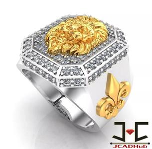 0198 - Lion Face Gents Ring