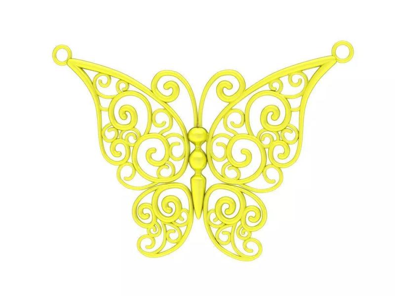 6627 24k butterfly pendant