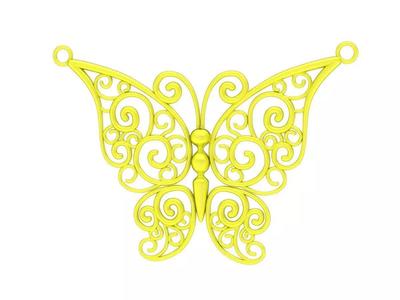 6627 24k butterfly pendant