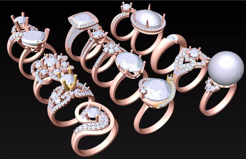 15  Womens Ring - Collection 3d Ring Jewellery Models bulk- AW25