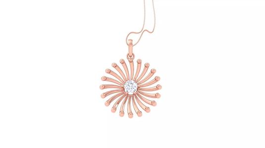 Women solitaire diamond pendant 3dm stl obj gltf mtl 3mf glb