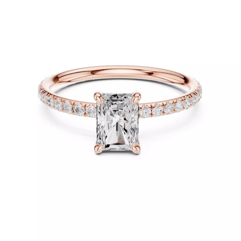 1CT Radiant Cut Dainty Diamond Engagement Ring 3DM STL Video