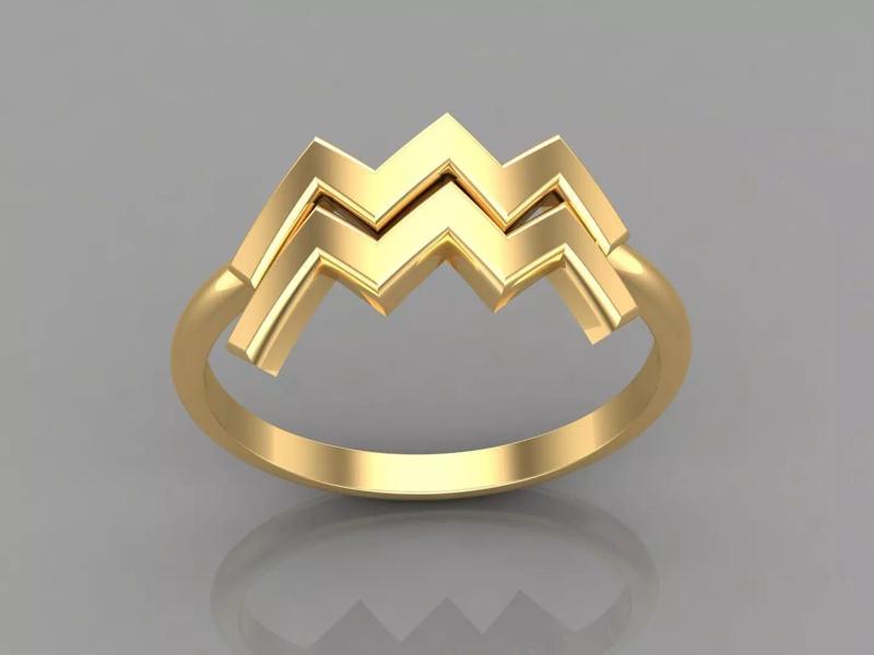 18K Gold Aquarius Ring V1