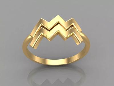 18K Gold Aquarius Ring V1