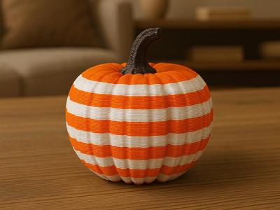 Fuzzy Striped Pumpkin