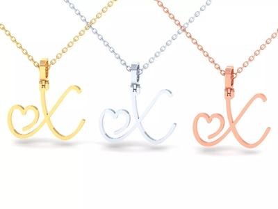 X VALENTINE PENDANT  HANDMADE FONT