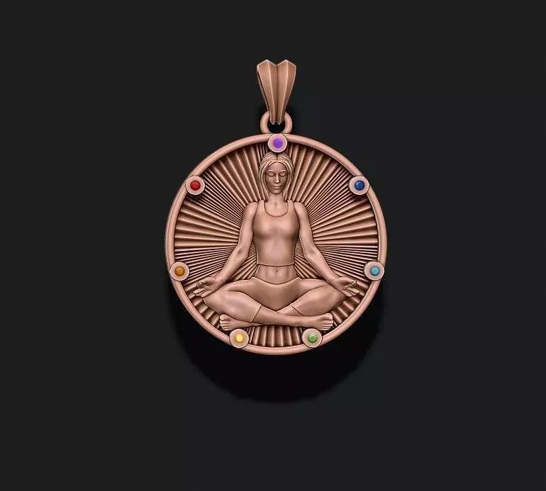 Yoga pendant with gems