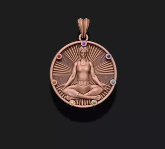 Yoga pendant with gems