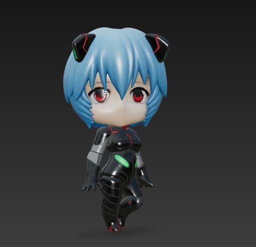 rei ayanami evangelion chibi
