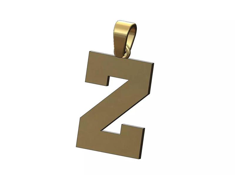 Z varsity letter sports letterman jersey pendant charm