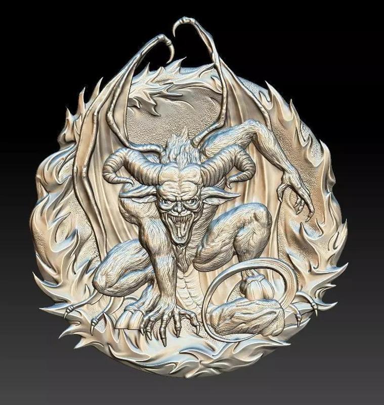 El Diablo -relief medallion -3D print - 2019