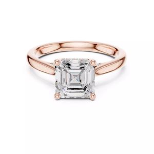 2CT Asscher Cut Hidden Halo Diamond On Bridge Ring 3DM STL Video