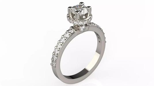 Solitaire Ring 001 3D print model