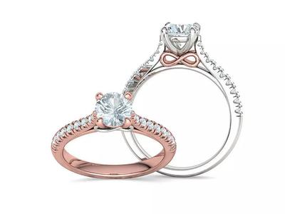 Solitaire Engagement Ring 1ct Stone French Pave Setting