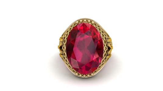 OVAL SHAPEDBIG STONE RING 3D PRINTABLE MODEL