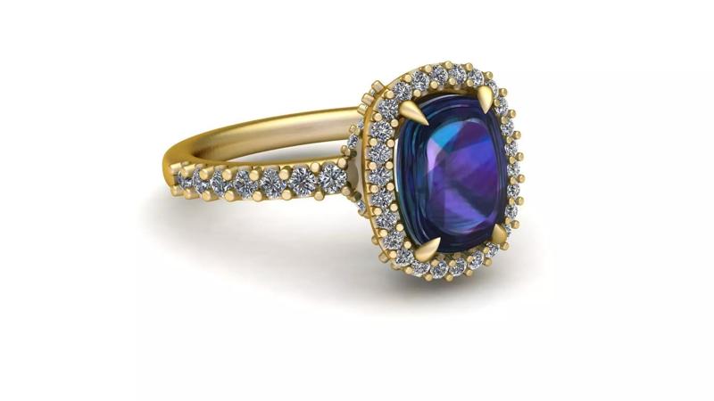ROYAL BLUE SAPPHIRE RING 3D PRINTABLE MODEL