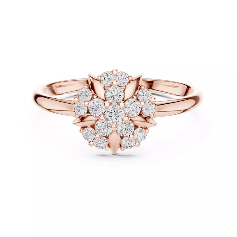 Round Cut Cluster Diamond Engagement Designer Ring 3DM STL Video