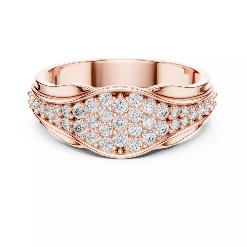 Round Cut Cluster Diamond Engagement Wedding Ring 3DM STL Video