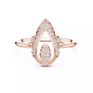 Round Cut Diamond Pear Shape Engagement Woman Ring 3DM STL Video
