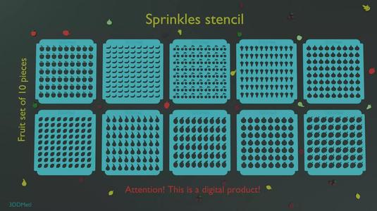 Sprinkle stencil set of ten pieces
