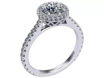 Round halo basket ring