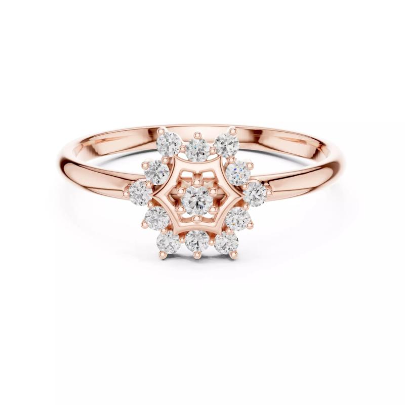 Round Cut Diamond Hexagon Engagement Wedding Ring 3DM STL Video