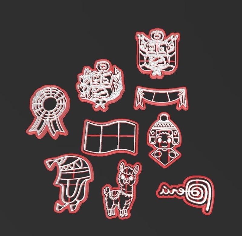 Peru, set 9 cookie cutters