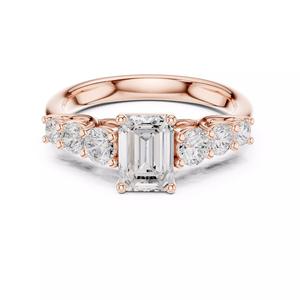 Seven Stone Emerald Cut Engagement Wedding Ring 3DM STL Video