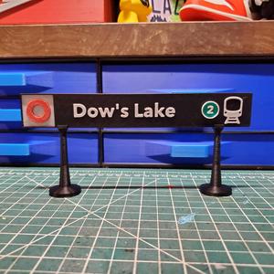 OCTranspo Transit - O Train light rail station signs, Ottawa Canada - Dow's Lake