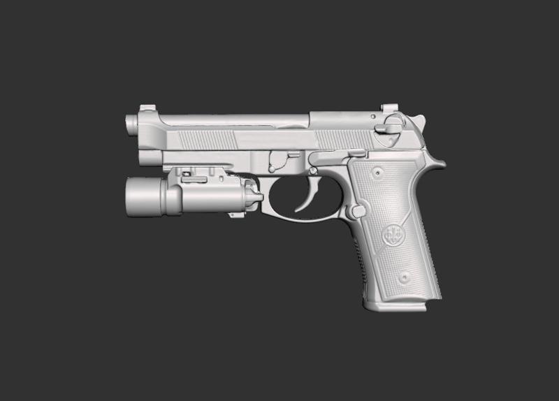 Beretta M9A4 Surefire X300 A Real Size 3d Scan Gun Mold