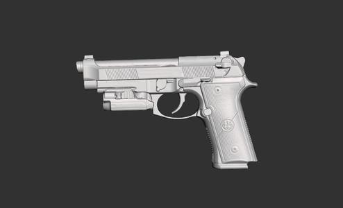Beretta M9A4 Olight PL Mini Real Size 3d Scan Gun Mold