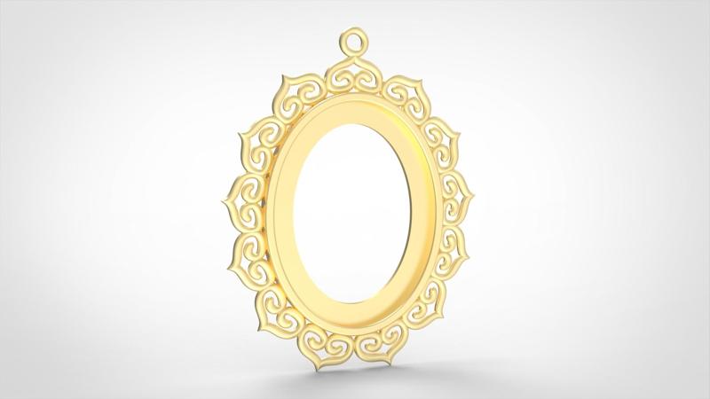 Large hollow filigree oval ornament