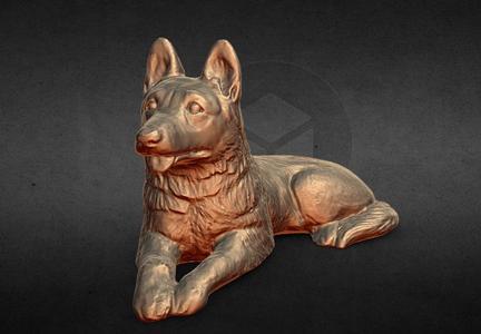 german shepard posing statue