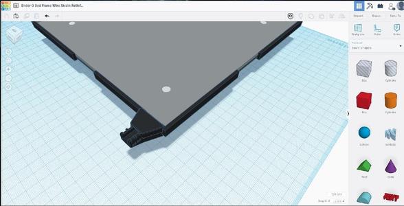 Ender-3 Bed Frame for Glass with Wire Strain Relief & Spring Guides