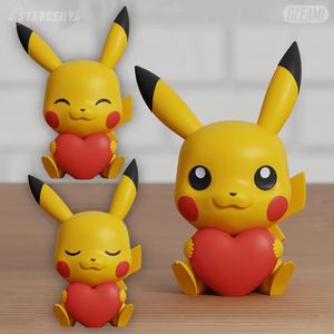 Pikachu Heart Valentine Love Pokemon 3 models