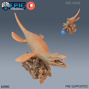 Liopleurodon Diving ‧ DnD Miniature ‧ Tabletop Miniatures ‧ Gaming Monster ‧ 3D Model ‧ RPG ‧ DnDminis ‧ STL FILE