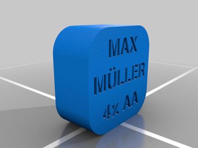 AA Battery Case - nametag (magnetic) Remix